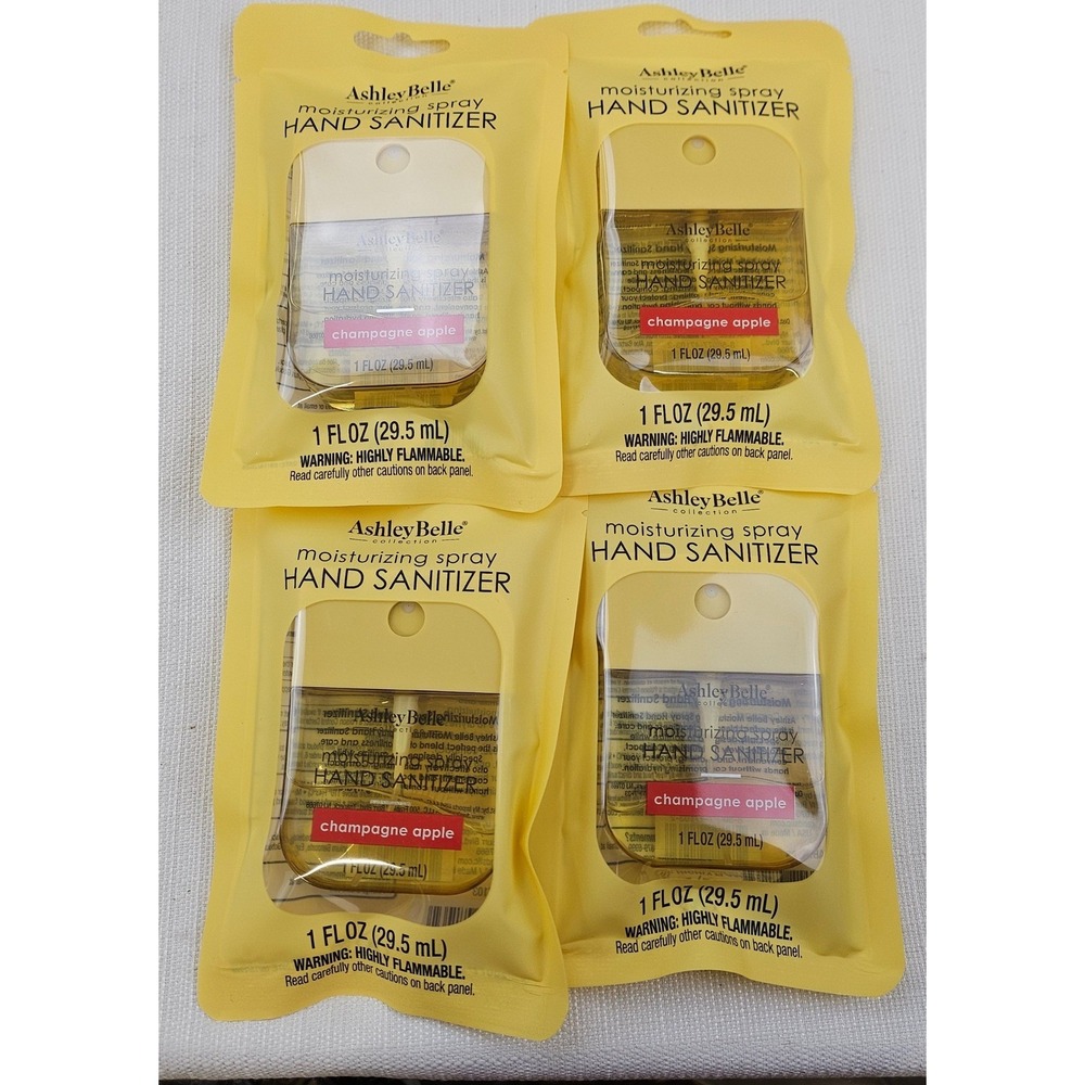 Ashley Belle 4pk‎ Champagne Apple Moisturizing Spray Hand Sanitizer 1oz AB747103